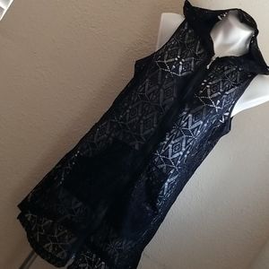 Blue island swim cover up‎ med